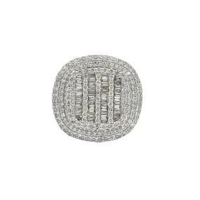 10K GOLD ROUND AND BAGUETTE DIAMOND CIRCULAR RING 6.80 CT