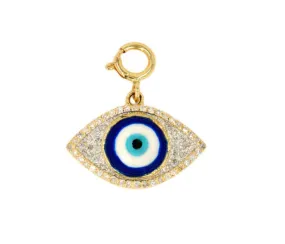 10k Yellow Gold and Diamond 'Evil Eye' Charm - 10027