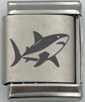 13mm Laser Engraved Charm - Shark