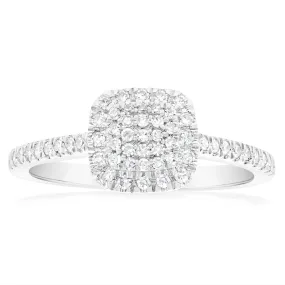 1/4 Carat Luminesce Laboratory Grown Silver Ring with 57 Diamonds