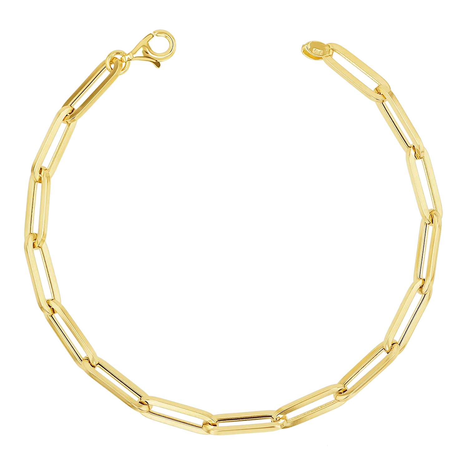 14K Large Paper Clip Chain Bracelet