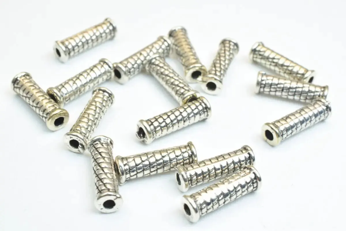 16 PCs Alloy Tube Bar Connector Charm Beads Size 14x4.5mm Hole Size 1.5mm For Jewelry Making