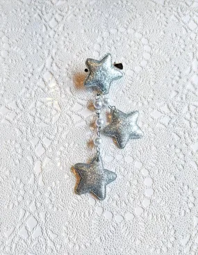 2-Way Silver Glitter Small Star Clip