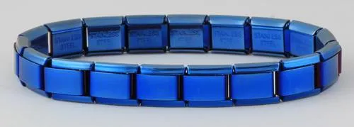 9mm Blue Plated Italian Charm Starter Bracelet