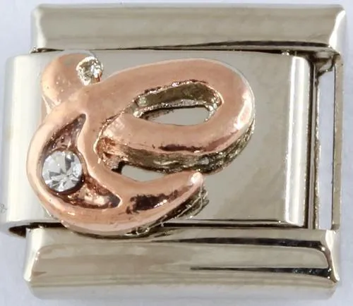 9mm Rose Gold Plated Letter C Charm