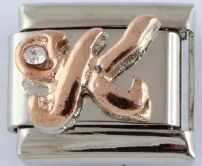 9mm Rose Gold Plated Letter K Charm