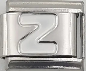 9mm White Letter Z Charm