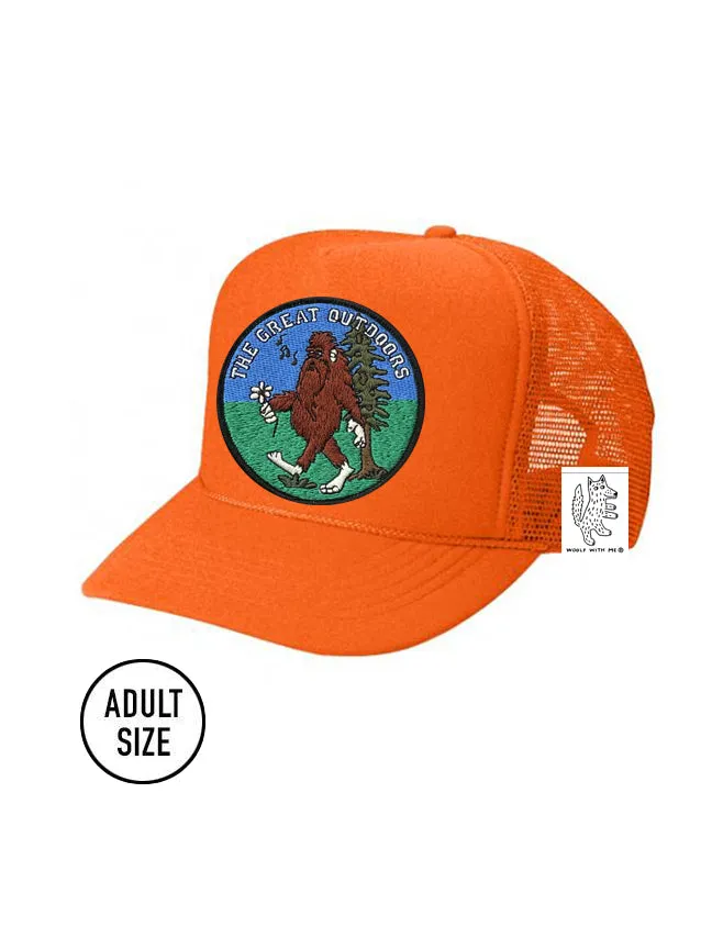 ADULT Trucker Hat with Interchangeable Velcro Patch (Orange)