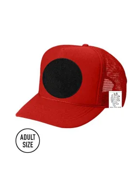 ADULT Trucker Hat with Interchangeable Velcro Patch (Red)