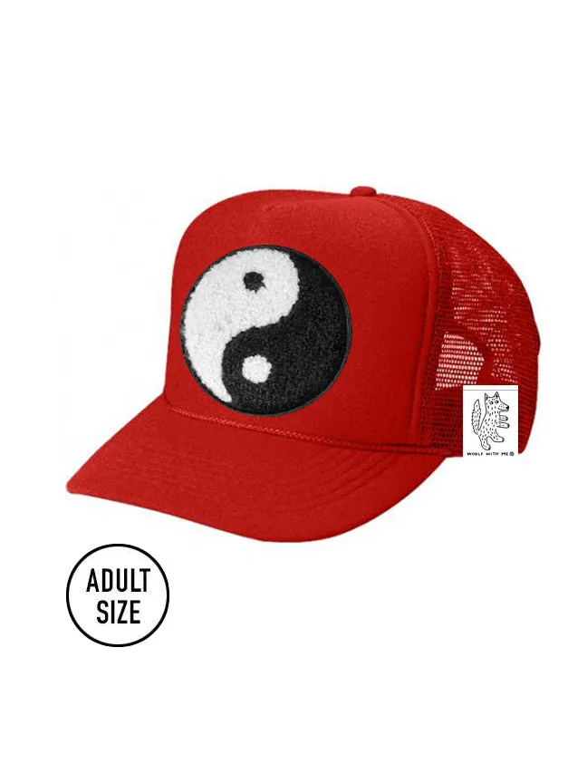 ADULT Trucker Hat with Interchangeable Velcro Patch (Red)