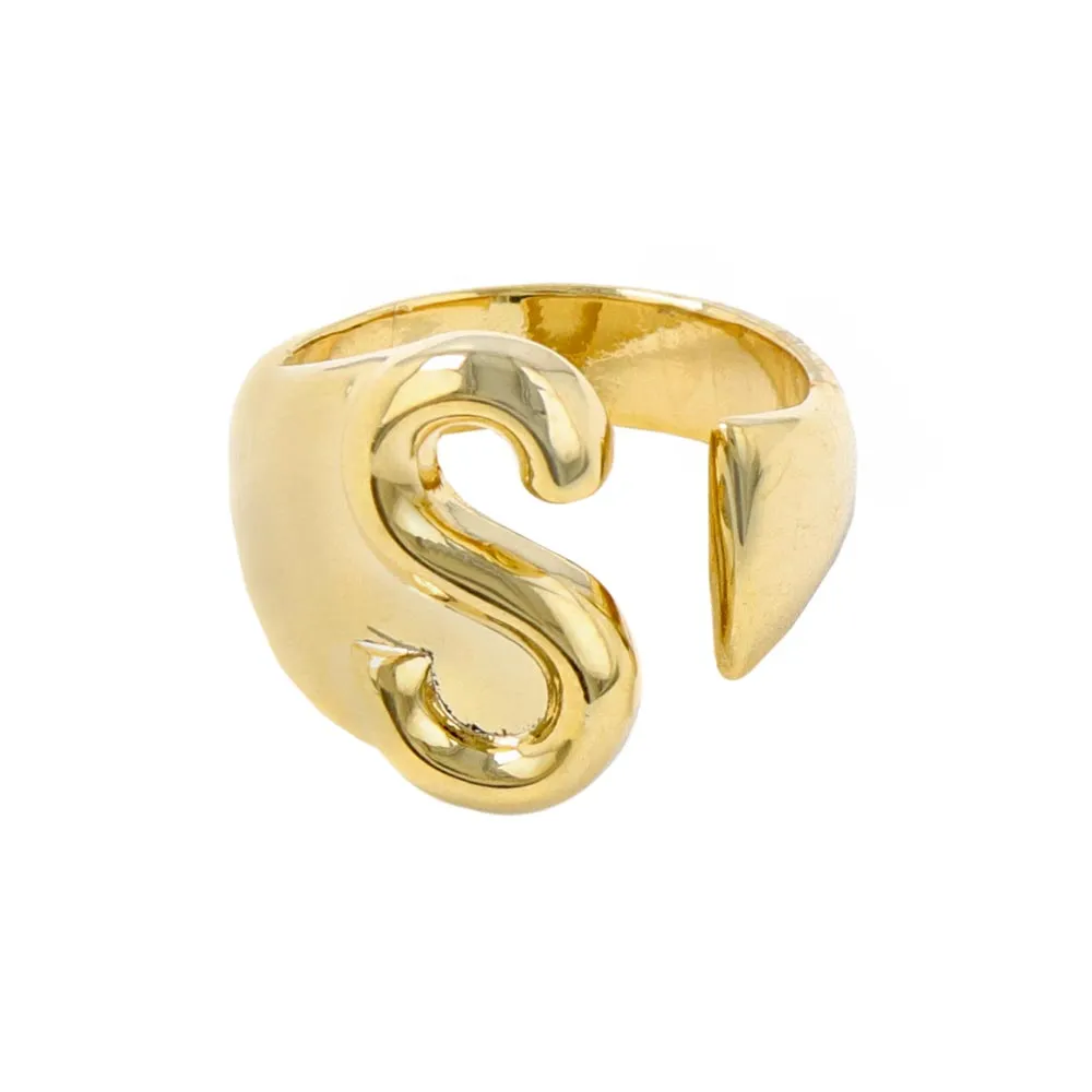 Alphabet Ring In Gold-Tone