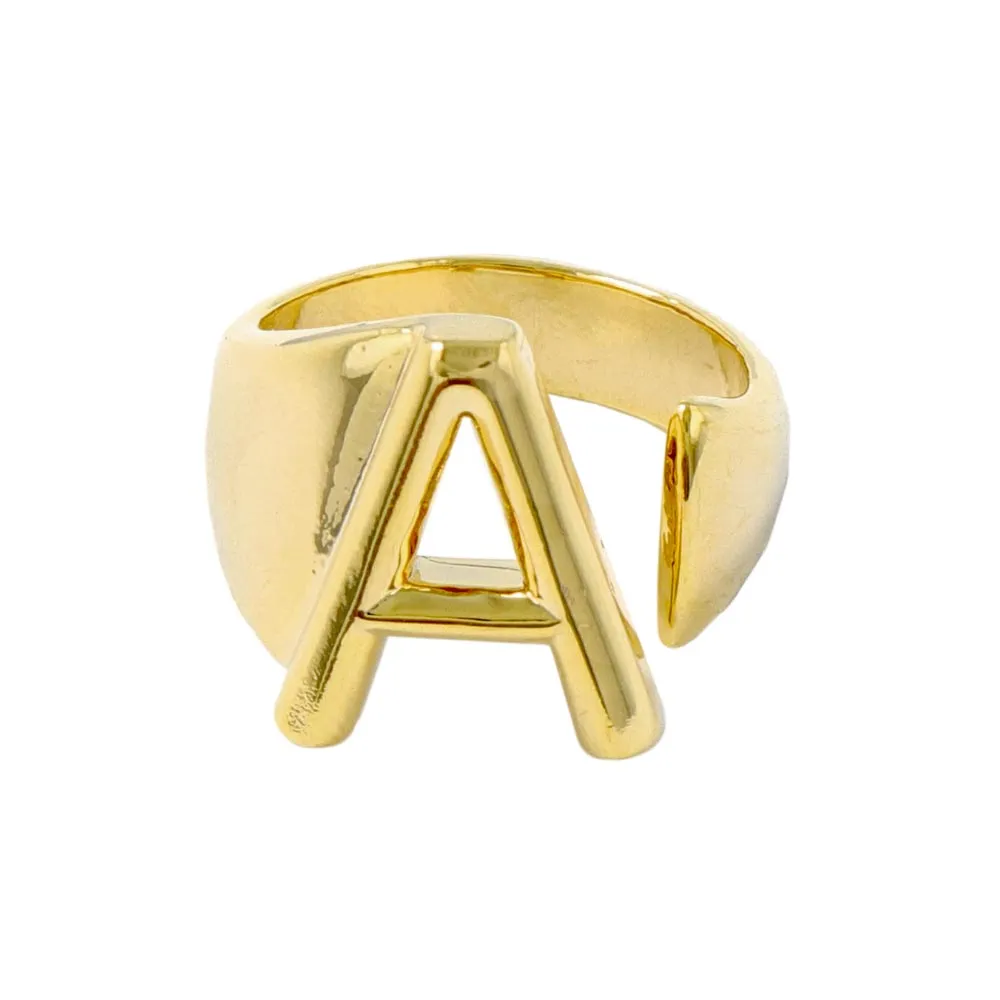 Alphabet Ring In Gold-Tone