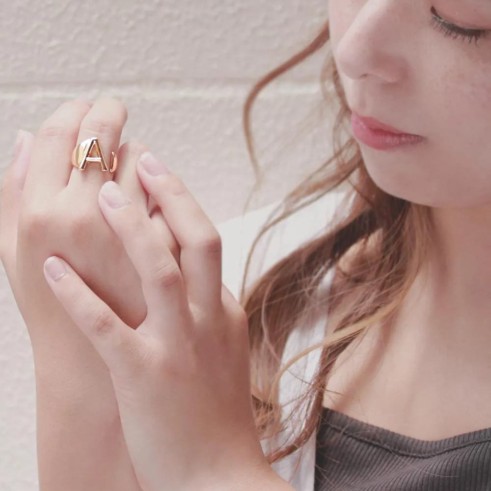 Alphabet Ring In Gold-Tone