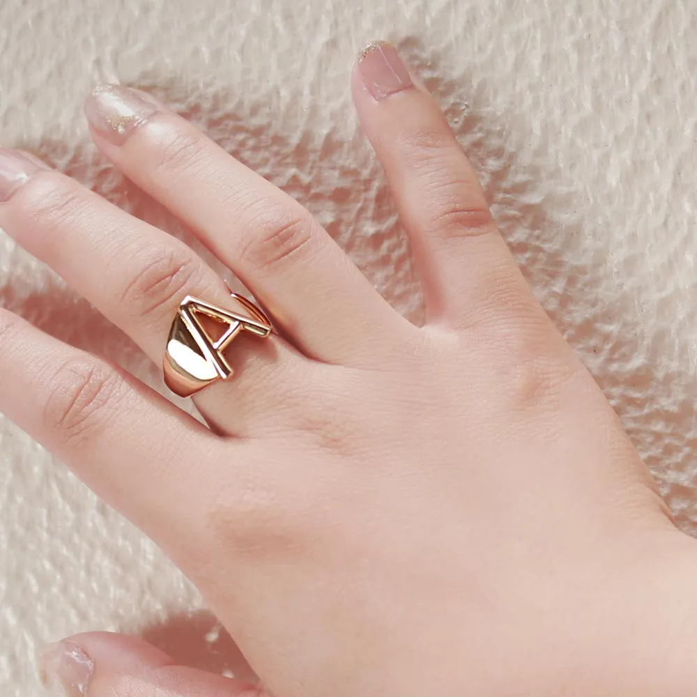 Alphabet Ring In Gold-Tone