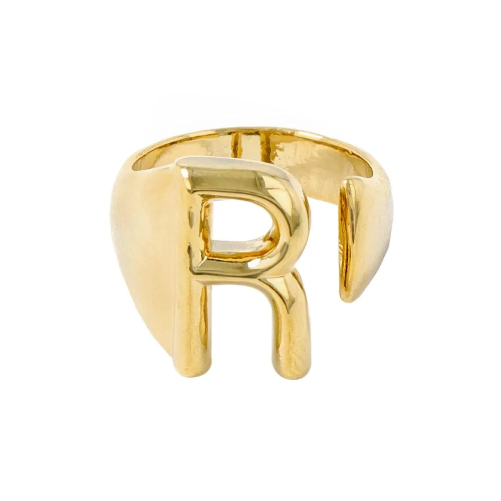 Alphabet Ring In Gold-Tone