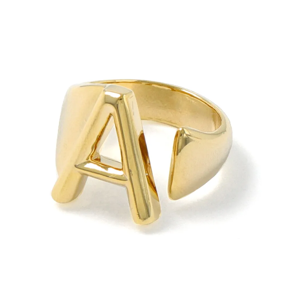 Alphabet Ring In Gold-Tone