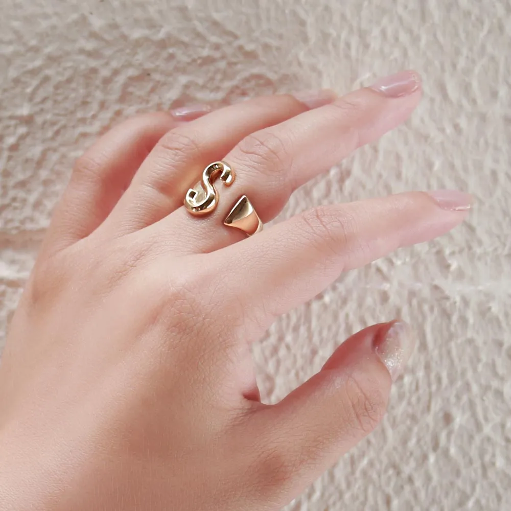 Alphabet Ring In Gold-Tone