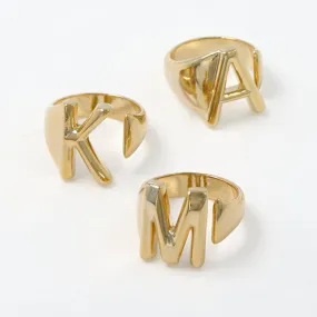 Alphabet Ring In Gold-Tone