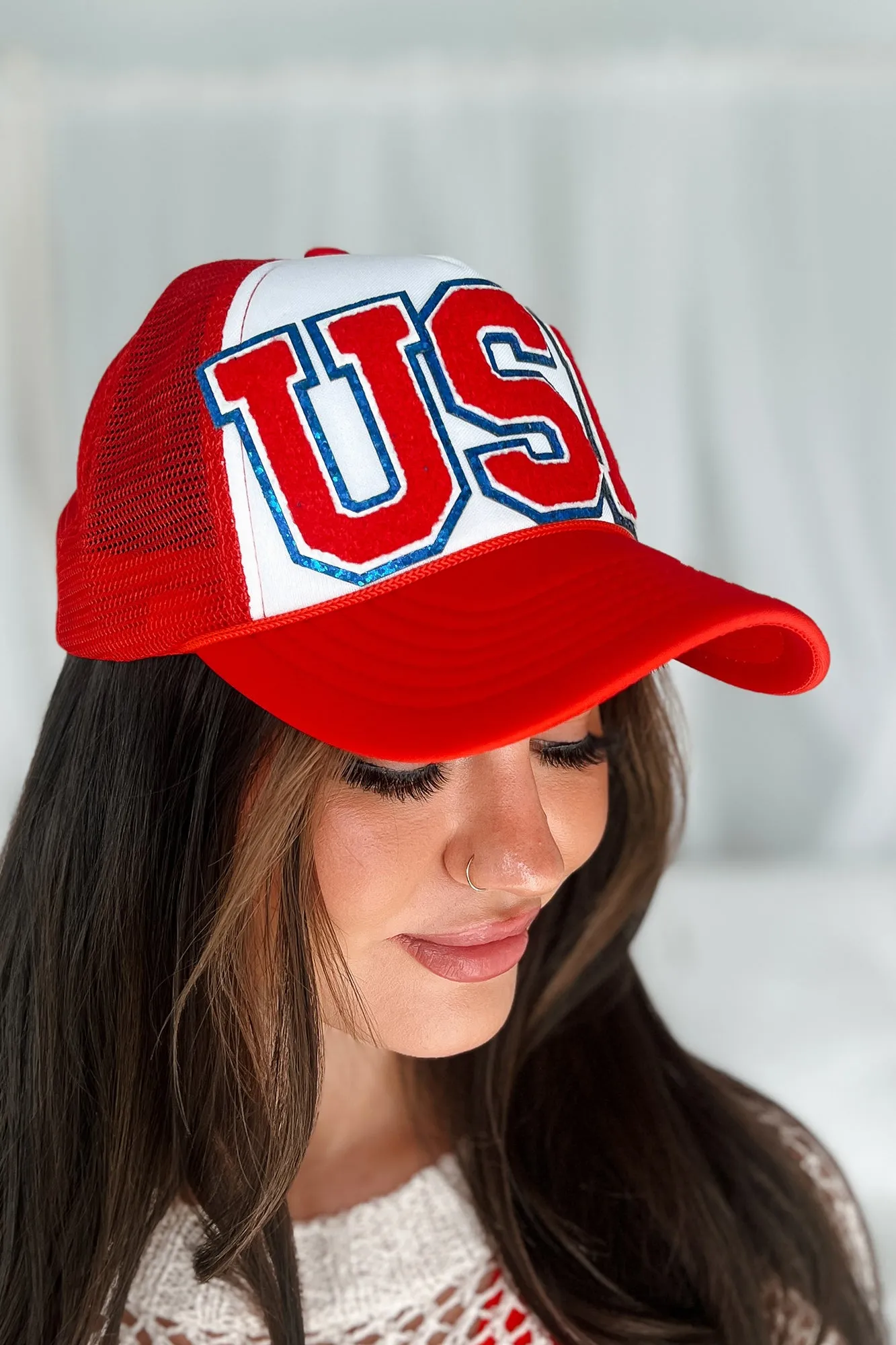 American Sweetheart "USA" Trucker Hat (Red/White)