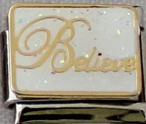 Believe White 9mm Charm