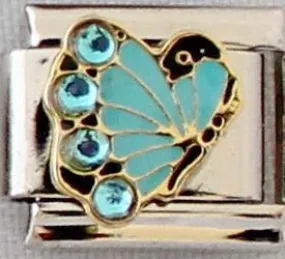 Blue butterfly stones 9mm Charm