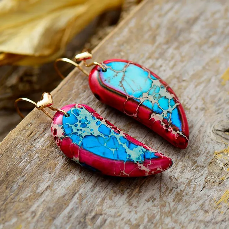 Blue Heart Jasper Drop Earrings