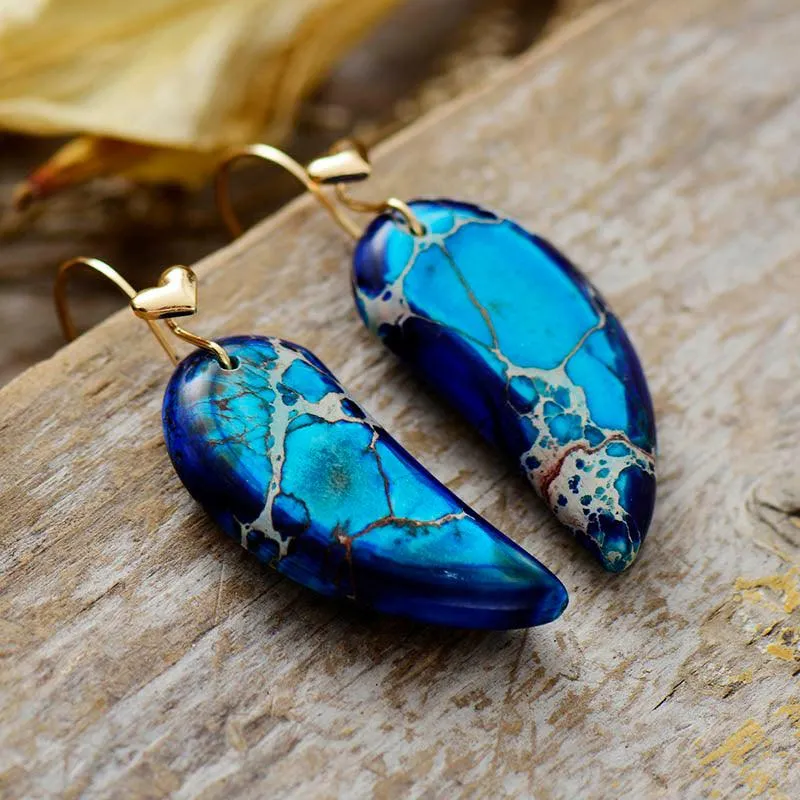 Blue Heart Jasper Drop Earrings