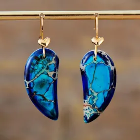 Blue Heart Jasper Drop Earrings