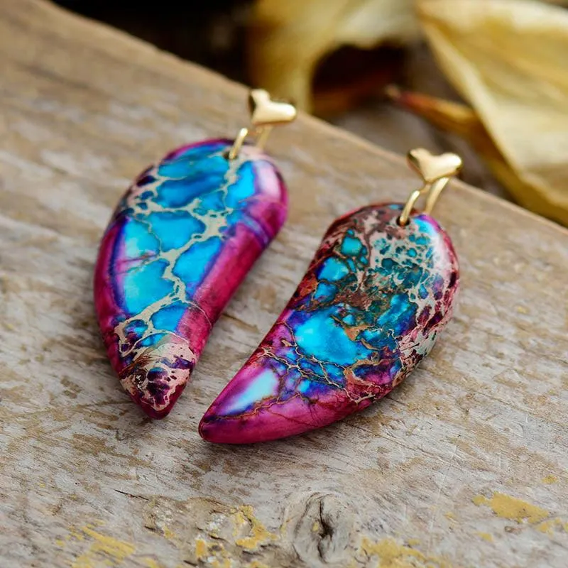 Blue Heart Jasper Drop Earrings