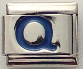 Blue Letter Q 9mm Italian Charm