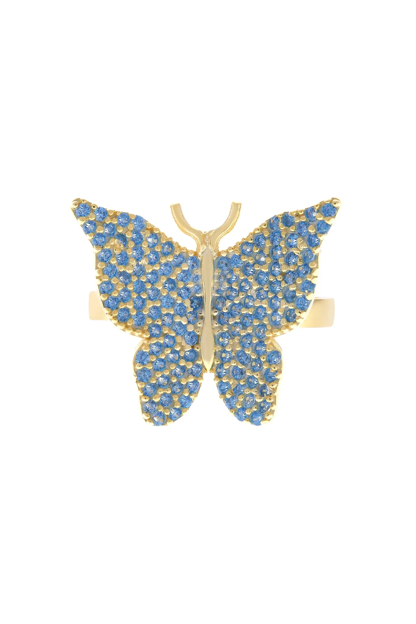 Blue Pavé Butterfly 925 Ring