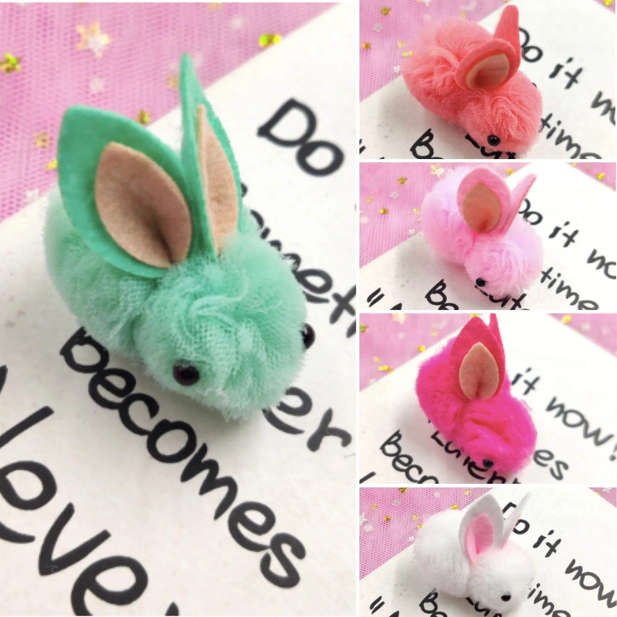 Bunny Rabbit Mesh Tulle Hair Clip/Barrette