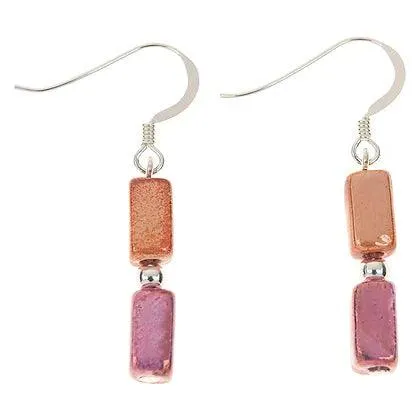 Carrie Elspeth Orange/Purple Drop Earrings