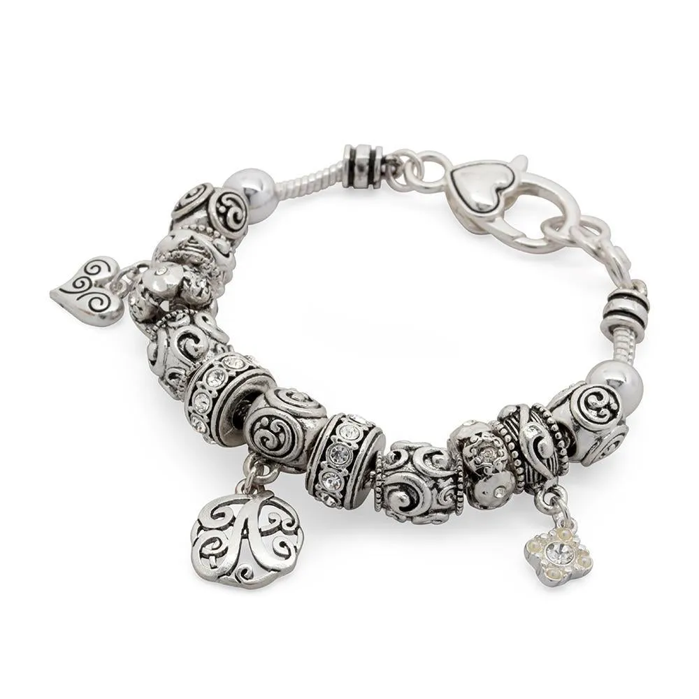 Charm Bracelet Initial A