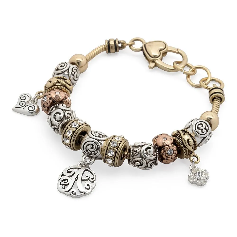 Charm Bracelet Initial A