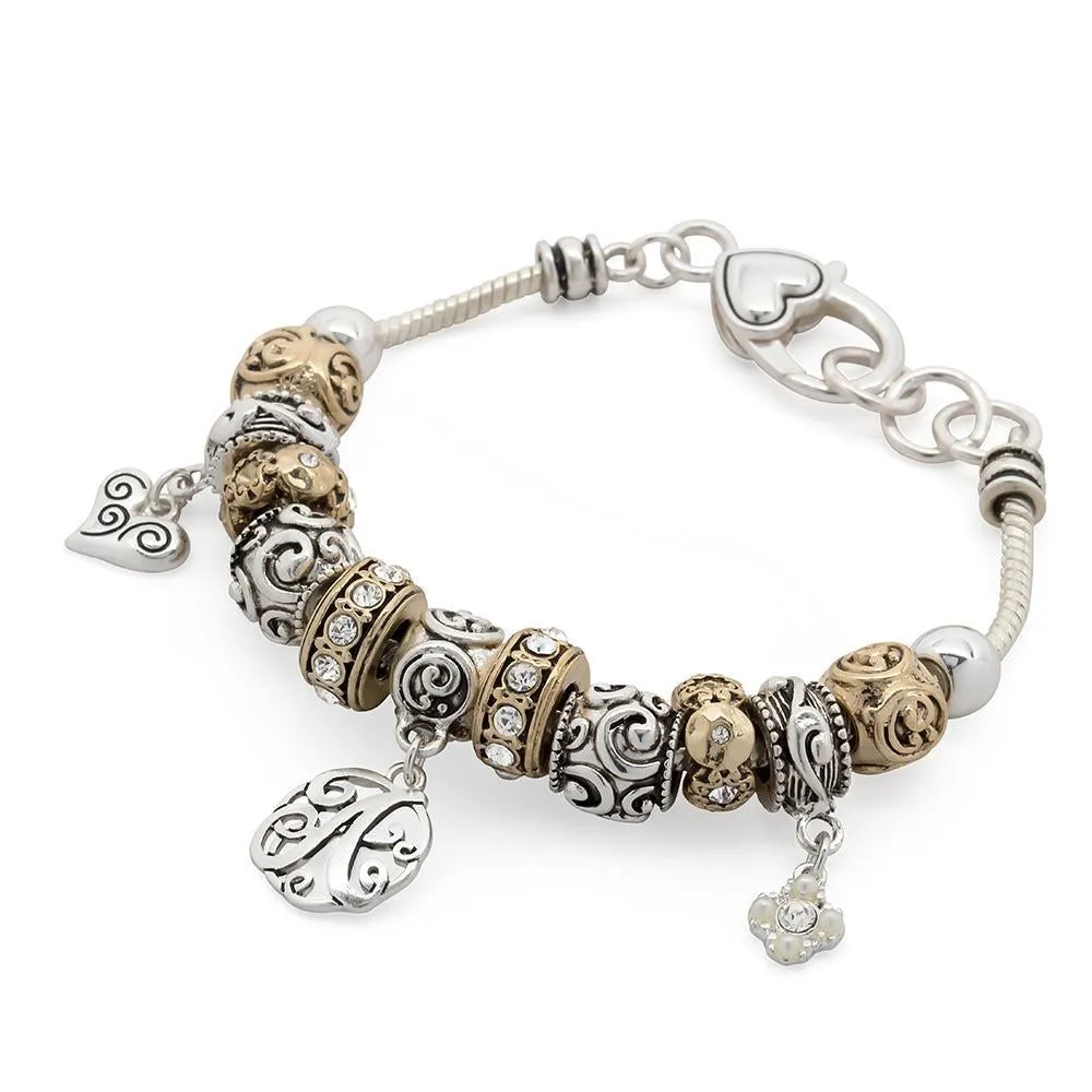 Charm Bracelet Initial A