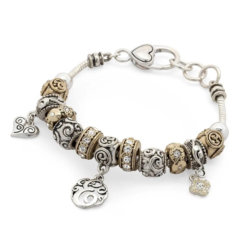 Charm Bracelet Initial E