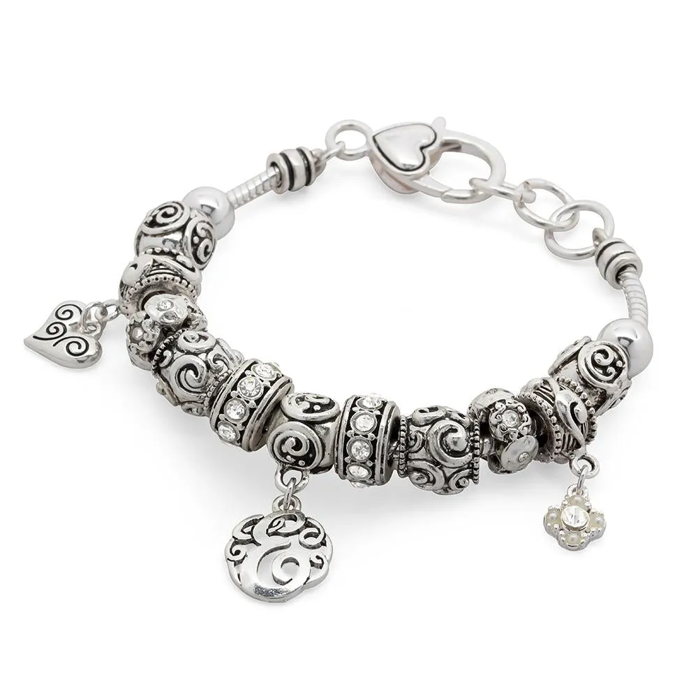 Charm Bracelet Initial E