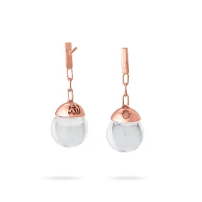 CHIC EARRINGS SHORT THICK CHAIN, WITH CUTE SMALL VIALS - ROSE GOLD