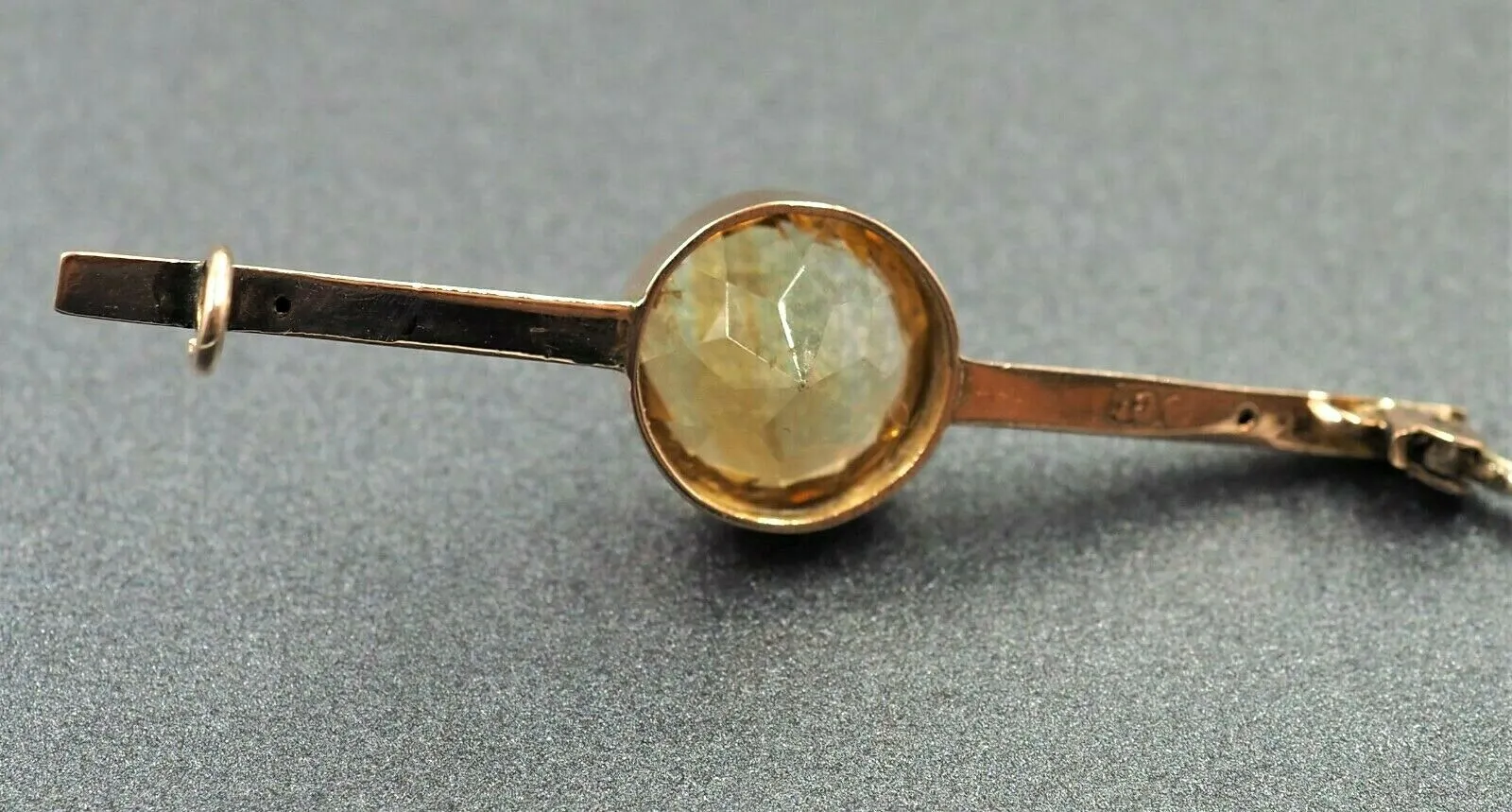 Citrine 9ct Yellow Gold Brooch