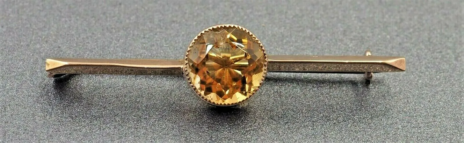 Citrine 9ct Yellow Gold Brooch