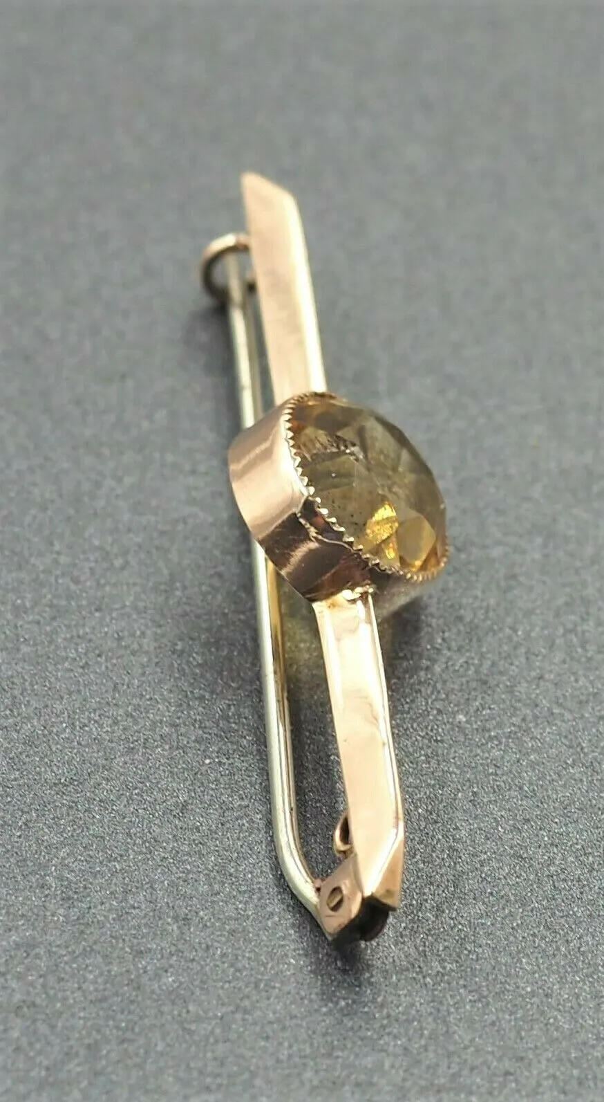 Citrine 9ct Yellow Gold Brooch