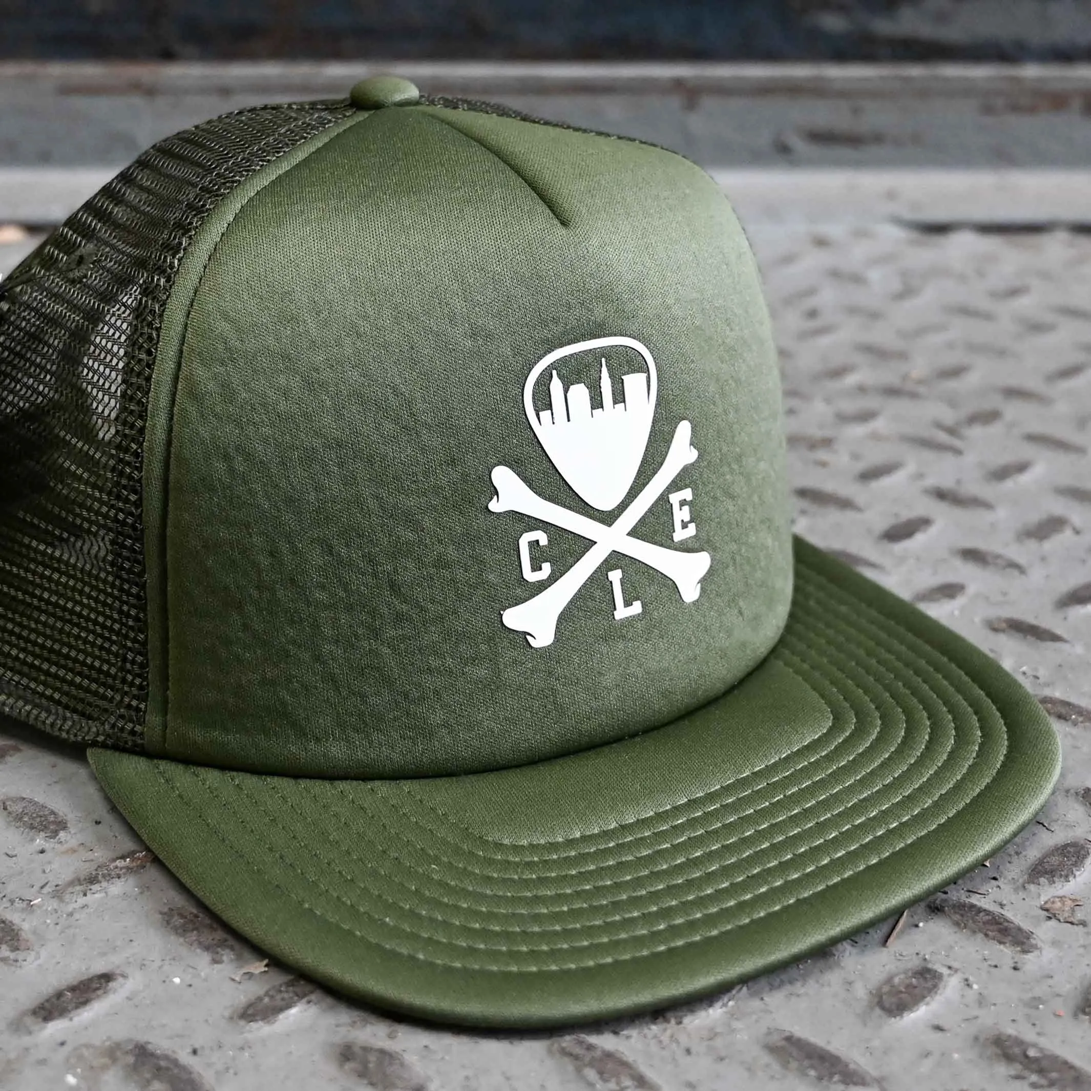 CLE Logo Foam Trucker Hat - Olive