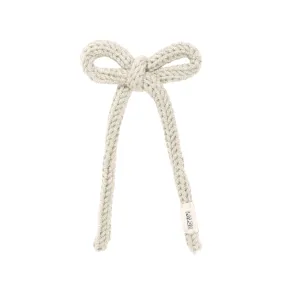 clip hand crochet with bow - beige