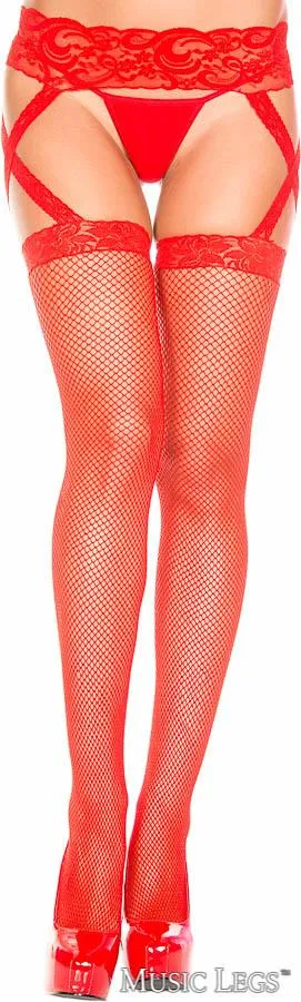 Criss Cross Lace Fishnet Suspender