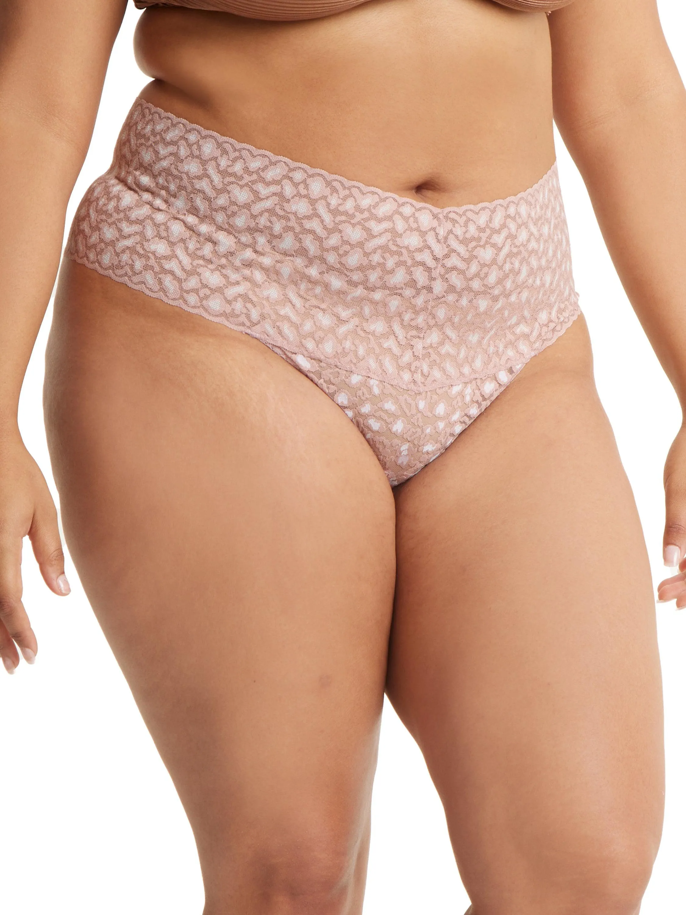 Cross-Dye Leopard Plus Retro Thong Desert Rose Pink