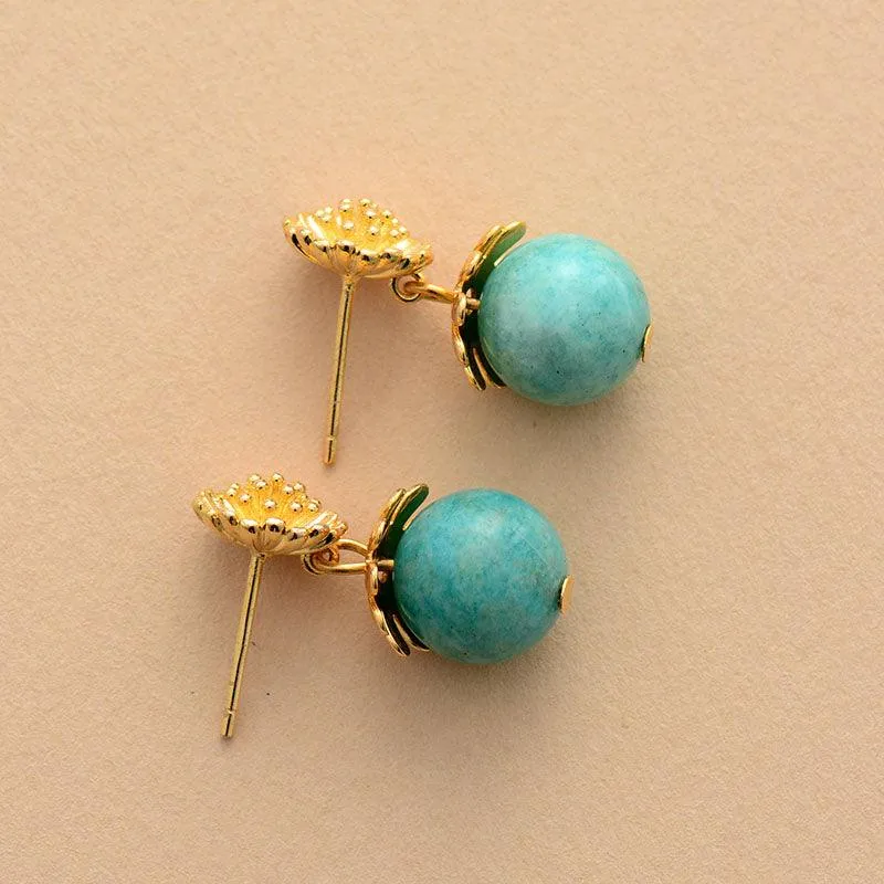 Daisy Amazonite Drop Earrings