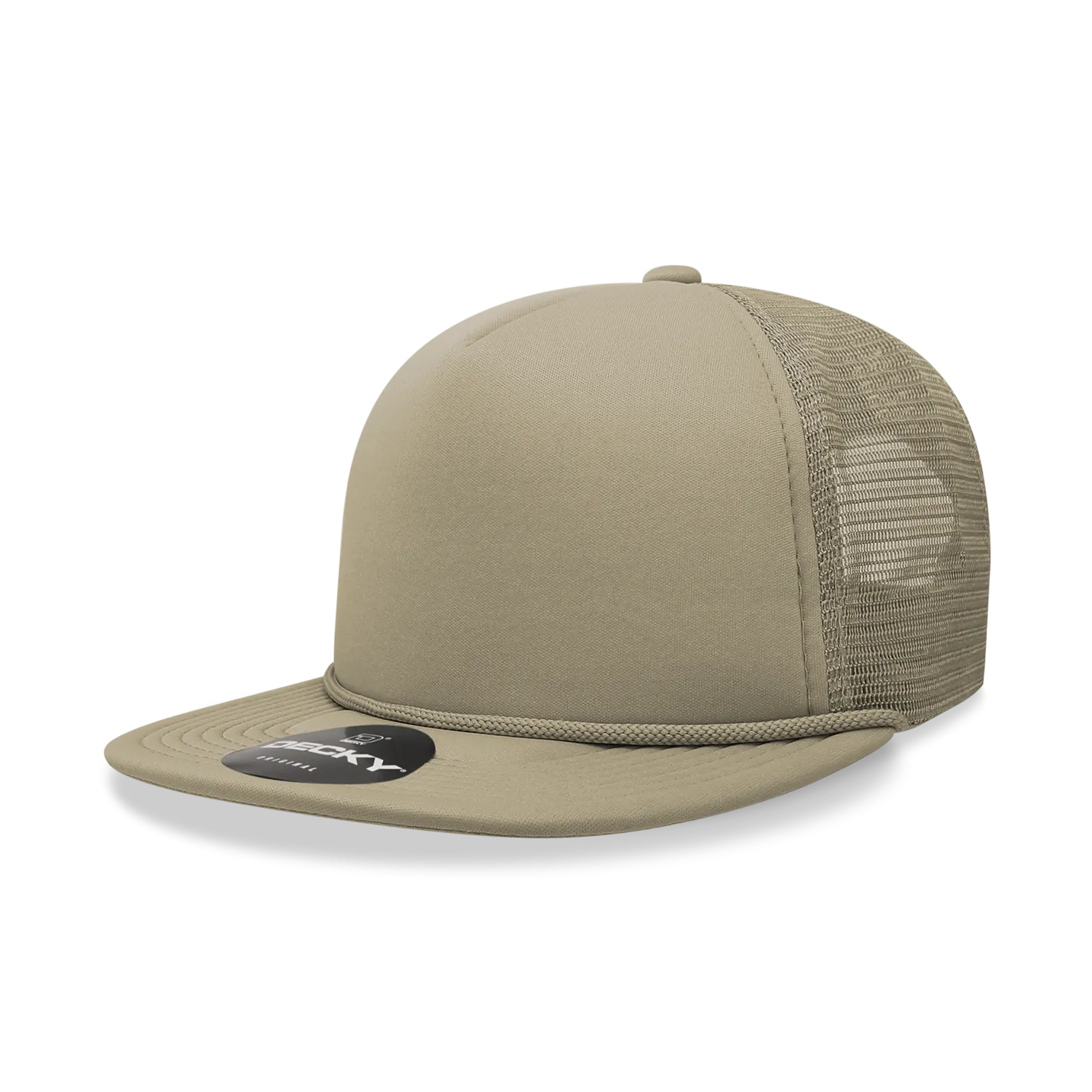 Decky 6026 - Classic 5 Panel Foam Trucker Cap, Flat Bill Hat - CASE Pricing