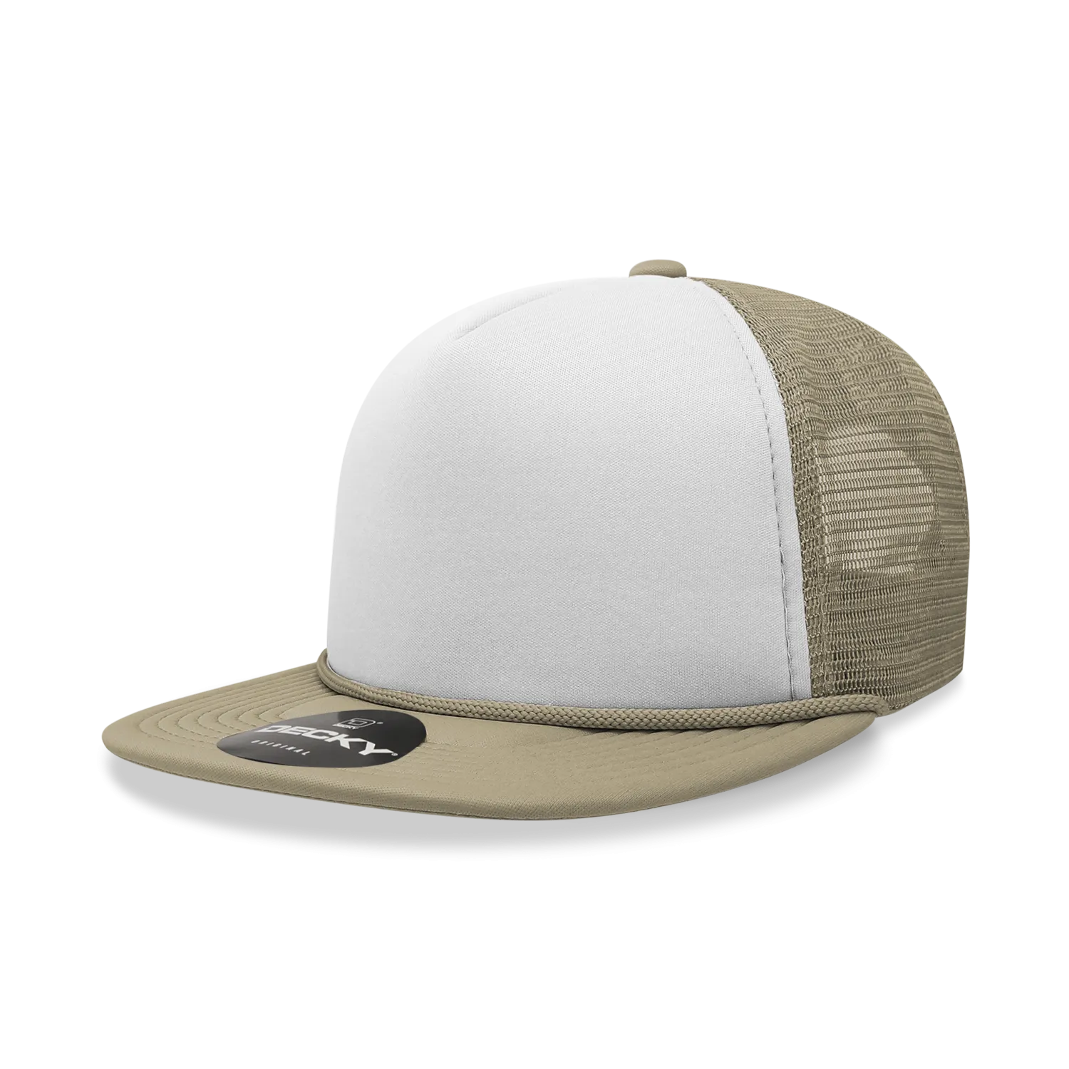 Decky 6026 - Classic 5 Panel Foam Trucker Cap, Flat Bill Hat - CASE Pricing