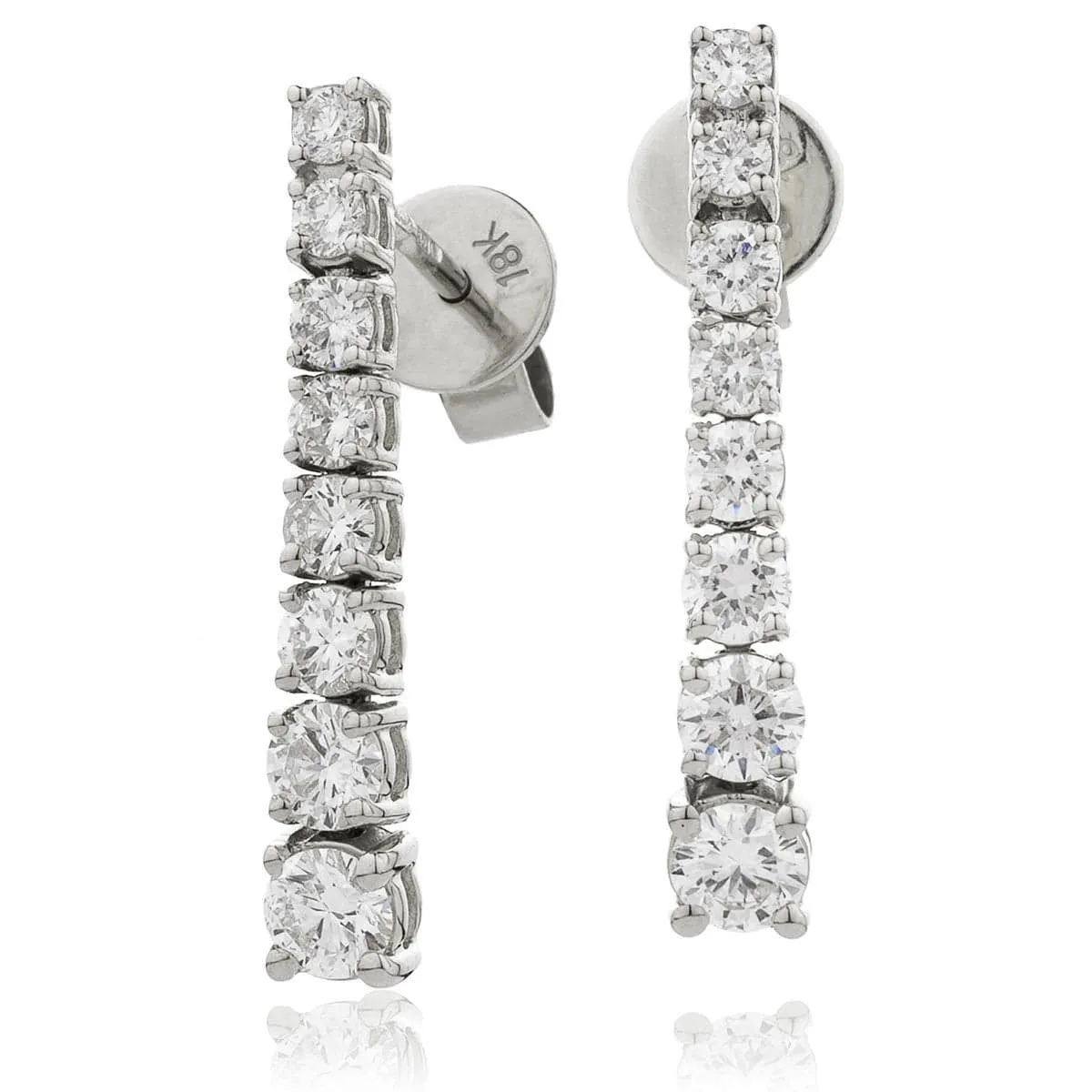 DIAMOND DROP EARRINGS IN 18K WHITE GOLD